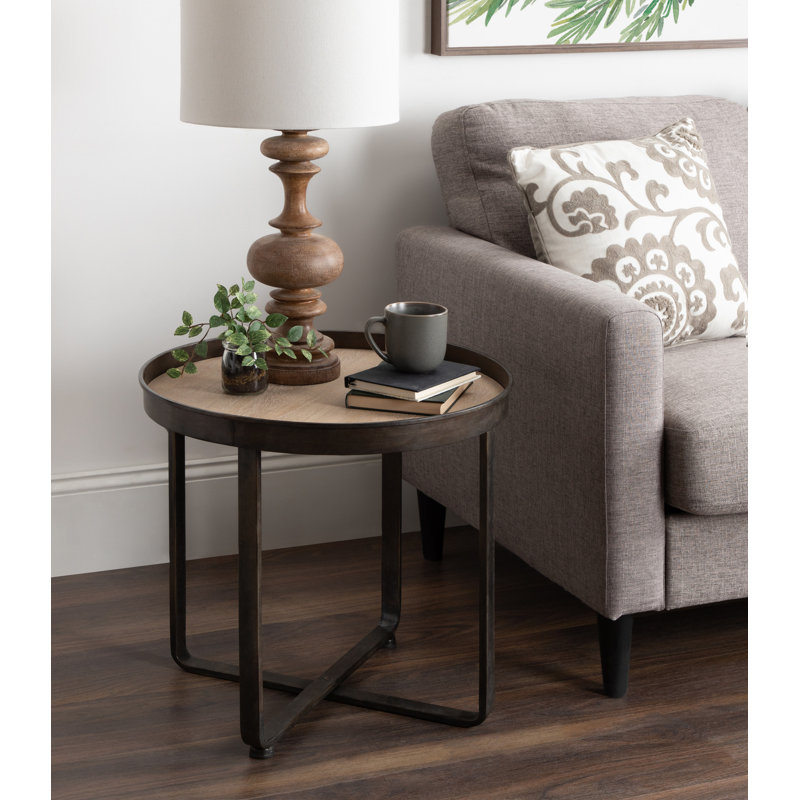 Gracie Oaks Wrenn Round Metal End Table & Reviews Wayfair